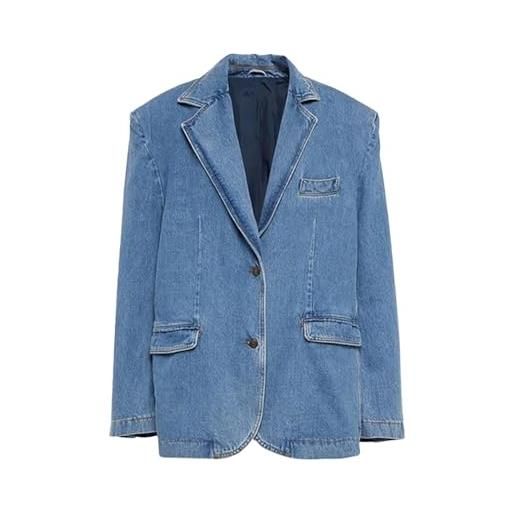 Generic 2024 primavera estate solido denim giacca fashionloose retro streetwear lavato casualdenim giacca, blu, m