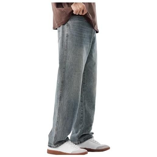 Hrantea jeans da uomo pantaloni slim dal taglio dritto pantaloni casual dal taglio regolare comodi jeans lavabili da lavoro atletici larghi elasticizzati in cotone (color: mud color, size: m)
