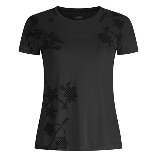 FREDDY - t-shirt slim fit decorata da stampa floreale gommata, donna, nero, small
