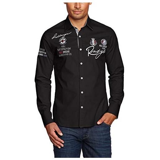 Redbridge - r-2130, camicia da uomo, regular fit, nero (schwarz (black)), 4xl