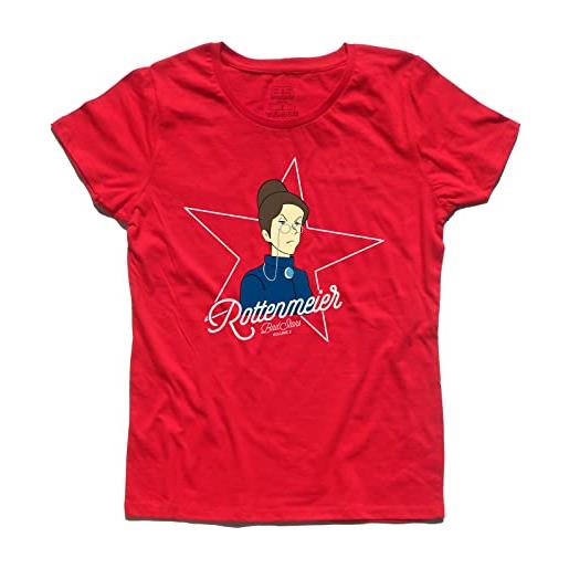 3styler t-shirt donna signorina rottermaier - miss rottenmeier - heidi & peter cartoons - linea classic - 100% cotone 185 gr/mq (xl, rosso)