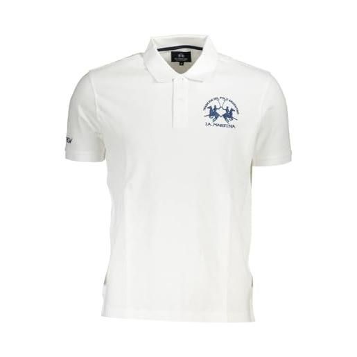 La Martina elegante polo uomo bianco cotone, bianco, xl