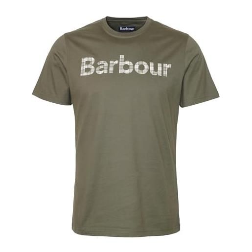 Barbour t-shirt kilnwick da uomo - verde modello mts1265 cotone 100% l