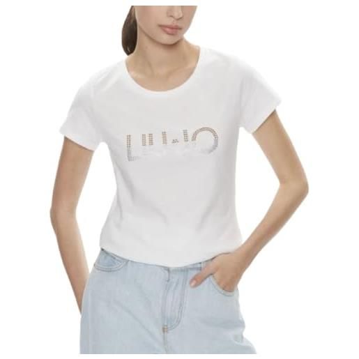 Liu Jo Jeans t shirt donna liu jo con logo strass nero es24lj43 va4216 js923 l