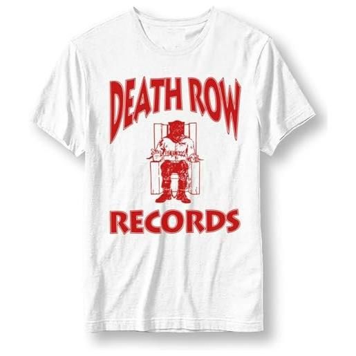 RUIZE death row records - maglietta da uomo con logo dell'etichetta discografica (rosso), nero , m