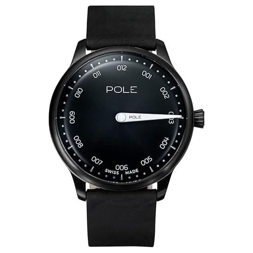 POLE watches - collezione akili - orologio monolancetta svizzero analogico al quarzo per uomo, nero, striscia
