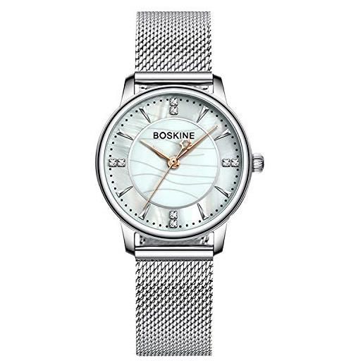 RORIOS orologi da donna elegante analogico al quarzo orologio acciaio inossidabile cinturino in maglia moda women watches