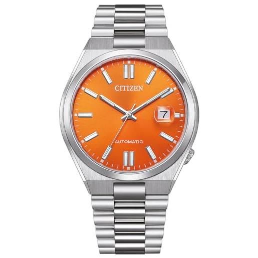 Citizen nj0151-88z orologio da polso analogico automatico da uomo tsuyosa, argento
