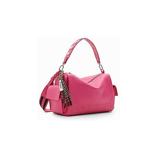 Desigual borsa a spalla da donna marchio Desigual, modello half logo habana 23waxp04, realizzato in poliestere. Rosso