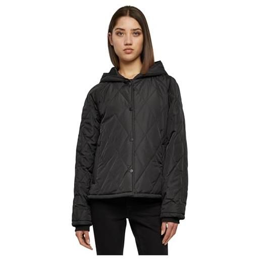 Urban Classics ladies oversized diamond quilted hooded jacket giacca, black, m donna