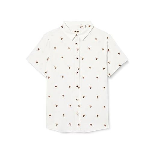 Koton short sleeve shirt palm printed cotton camicia, design bianco (05u), 11-12 anni boys's