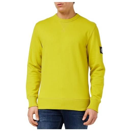 Calvin Klein Jeans badge crew neck j30j323426 felpe, giallo (tonic yellow), l uomo
