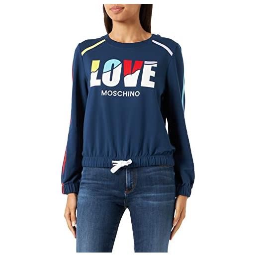 Love Moschino felpa a maniche lunghe regular fit maglia di tuta, blu, 44 donna