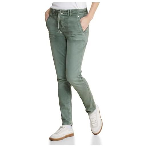 Street One a377241 jeans pantaloni da jogging in vestibilità larga, soft olive washed, 28w x 30l donna