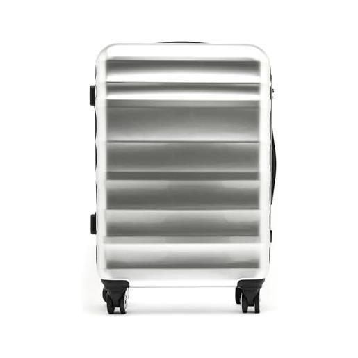 MISAKO valigia in tessuto grande da viaggio london argento unisex - valigia elegante morbida semirigida - 78 x 54 x 28 cm