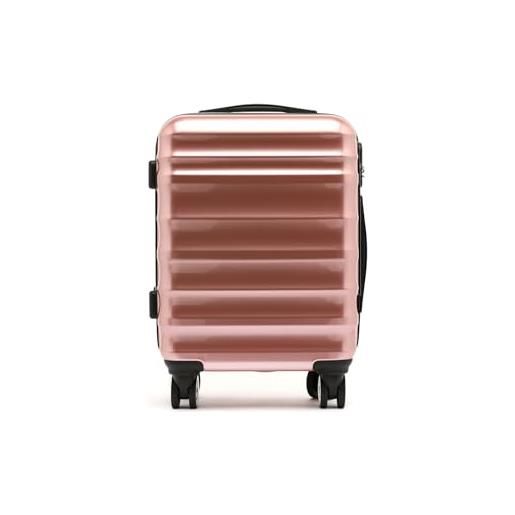 MISAKO valigia in tessuto pequeña da viaggio london rosa unisex - valigia elegante morbida semirigida - 54 x 34 x 20 cm