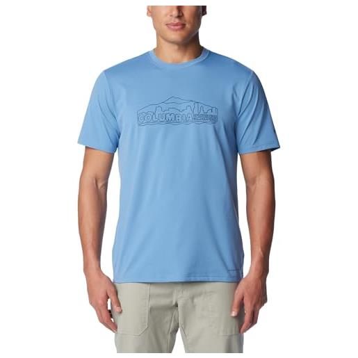 Columbia legend trail short sleeve tee, t-shirt uomo, white, pdx cityscape, 