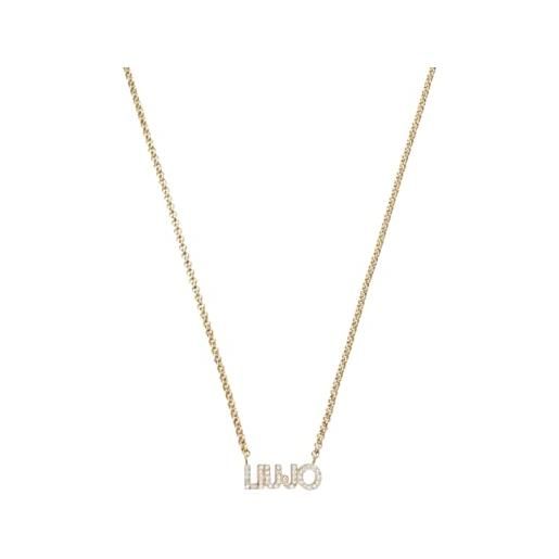 Liu Jo Jeans liu-jo collana in acciaio colore gold pendente logo con cristalli lj2150 marca, estándar, metallo, nessuna pietra preziosa