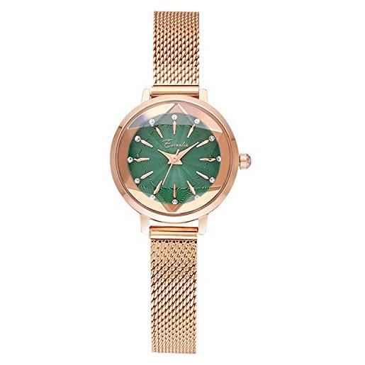 RORIOS orologi da donna analogico quarzo orologi diamante simulato con acciaio inossidabile mesh cinturino moda women watches