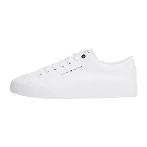 Tommy Hilfiger sneakers vulcanizzate uomo scarpe, bianco (white), 43