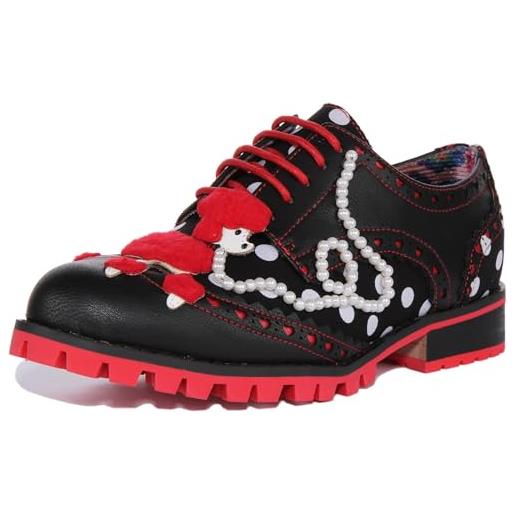 Irregular Choice sockhop sweetie, scarpe décolleté donna, nero, 39 eu