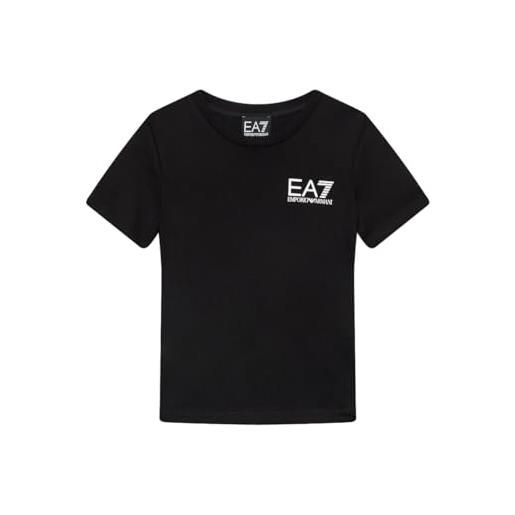 EA7 emporio armani t-shirt bambini e ragazzi in cotone a maniche corte core identity boy - 3nbt51 (8 anni, nero)