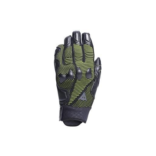 DAINESE - unruly ergo-tek gloves, guanti moto da uomo, tessuto senza cuciture, rinforzi in pelle, protezione nocche, touch screen, antracite/verde acido, xl