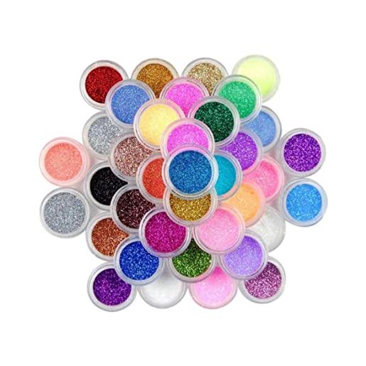 Budstfee polvere di nail art, 45 colori luccichio per unghie, unghie glitter in polvere, manicure di polvere fai -da -te per decorazioni per le nail art