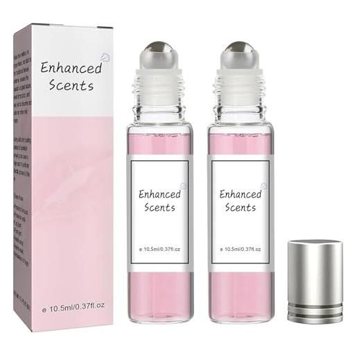 DRABEX enhanced scents the original scent, phereau perfume roll on, enhanced scents pheromone perfume, long lasting and fresh ladies' perfume, 10.5ml (2 pcs)