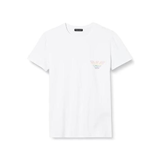 Emporio Armani maglietta da uomo con logo rainbow t-shirt, bianco, s