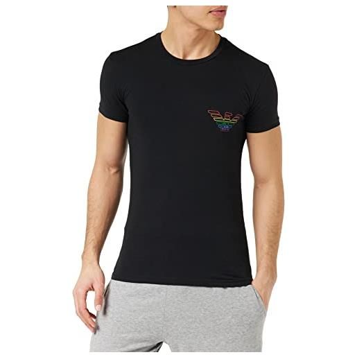 Emporio Armani maglietta da uomo con logo rainbow t-shirt, bianco, s