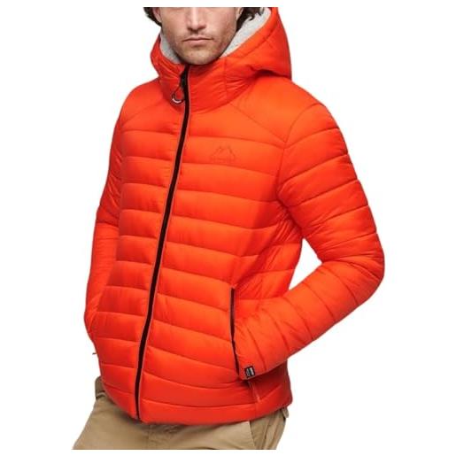 Superdry giacca imbottita, arancione acceso, s uomo