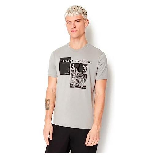 ARMANI EXCHANGE t-shirt con logo stampa nyc regular fit, t-shirt uomo, grigio. , xs
