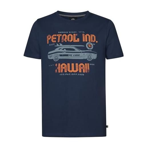 Petrol industries men t-shirt ss classic print canottiera, blu Petrolio, l uomo