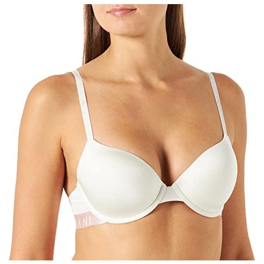 Emporio Armani iconic microfiber contour bra, bianco (off white), 34b donna