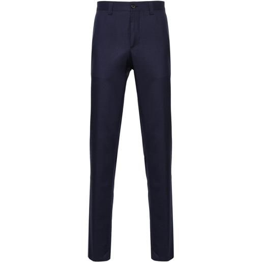 Corneliani tapered-leg wool-blend trousers - blu