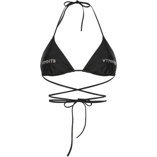 VTMNTS rhinestone-embellished bikini top - nero