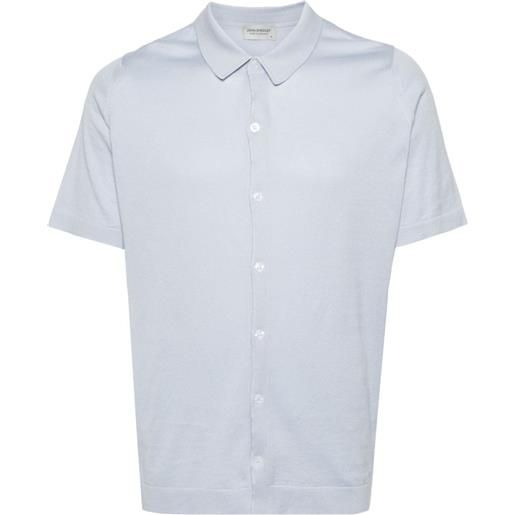 John Smedley fine-knit short-sleeved shirt - blu