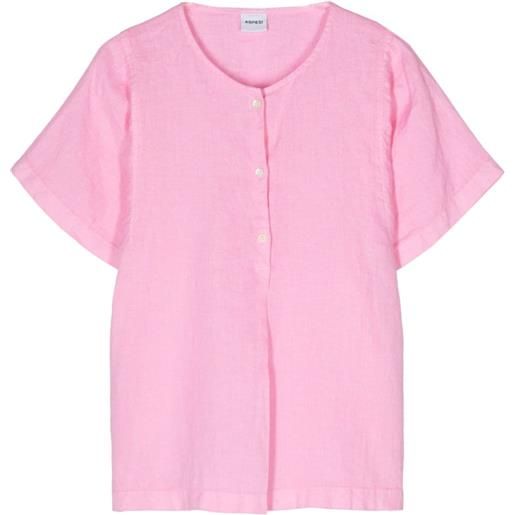 ASPESI short-sleeves linen blouse - rosa