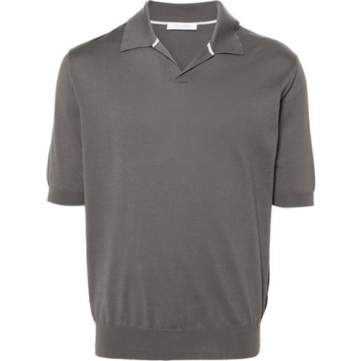Cruciani fine-ribbed polo shirt - grigio
