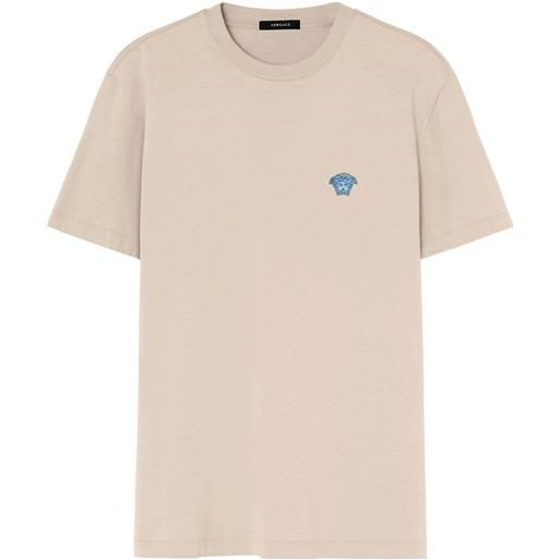 Versace t-shirt con applicazione medusa - toni neutri