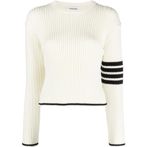 Thom Browne maglione con dettaglio a righe - bianco