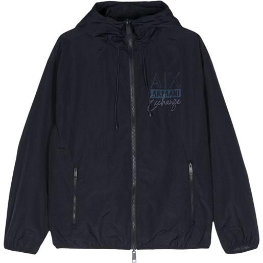 Armani Exchange giacca reversibile con stampa - blu