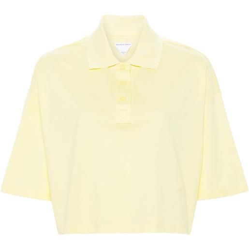 Bottega Veneta piqué-weave cropped polo shirt - giallo