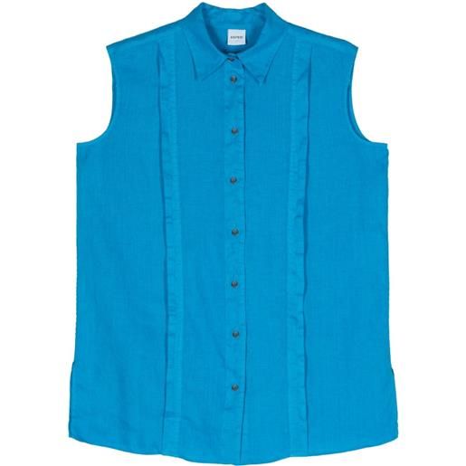 ASPESI sleeveless linen shirt - blu