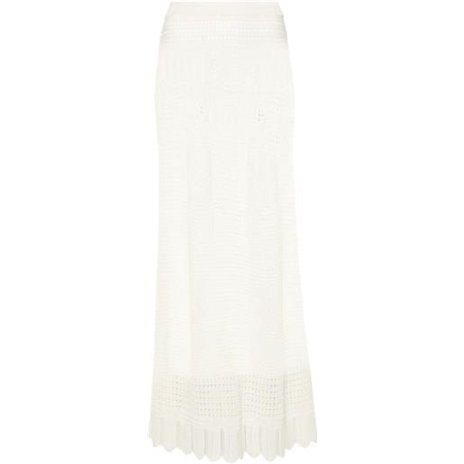 Semicouture open-knit maxi skirt - bianco