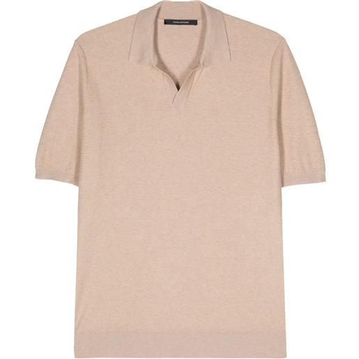 Tagliatore textured polo shirt - toni neutri