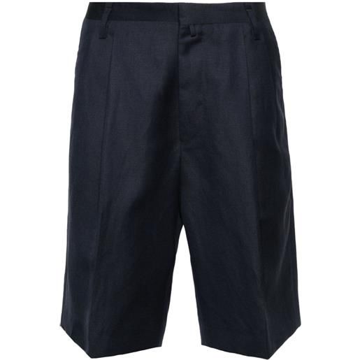 Corneliani textured pleated bermuda shorts - blu