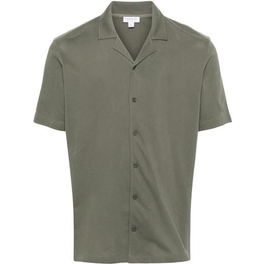 Sunspel cotton piqué-weave shirt - verde