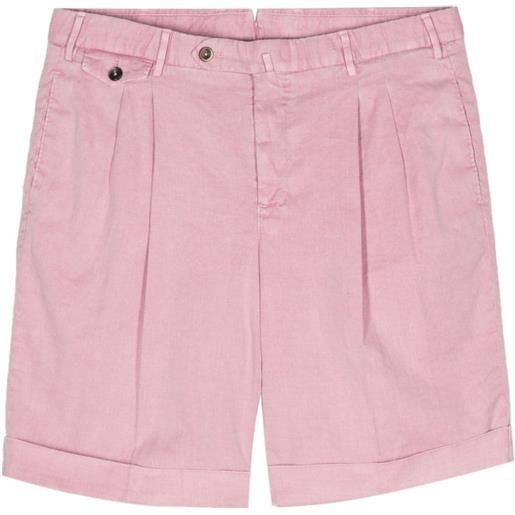 PT Torino pleat-detail straight-leg shorts - rosa